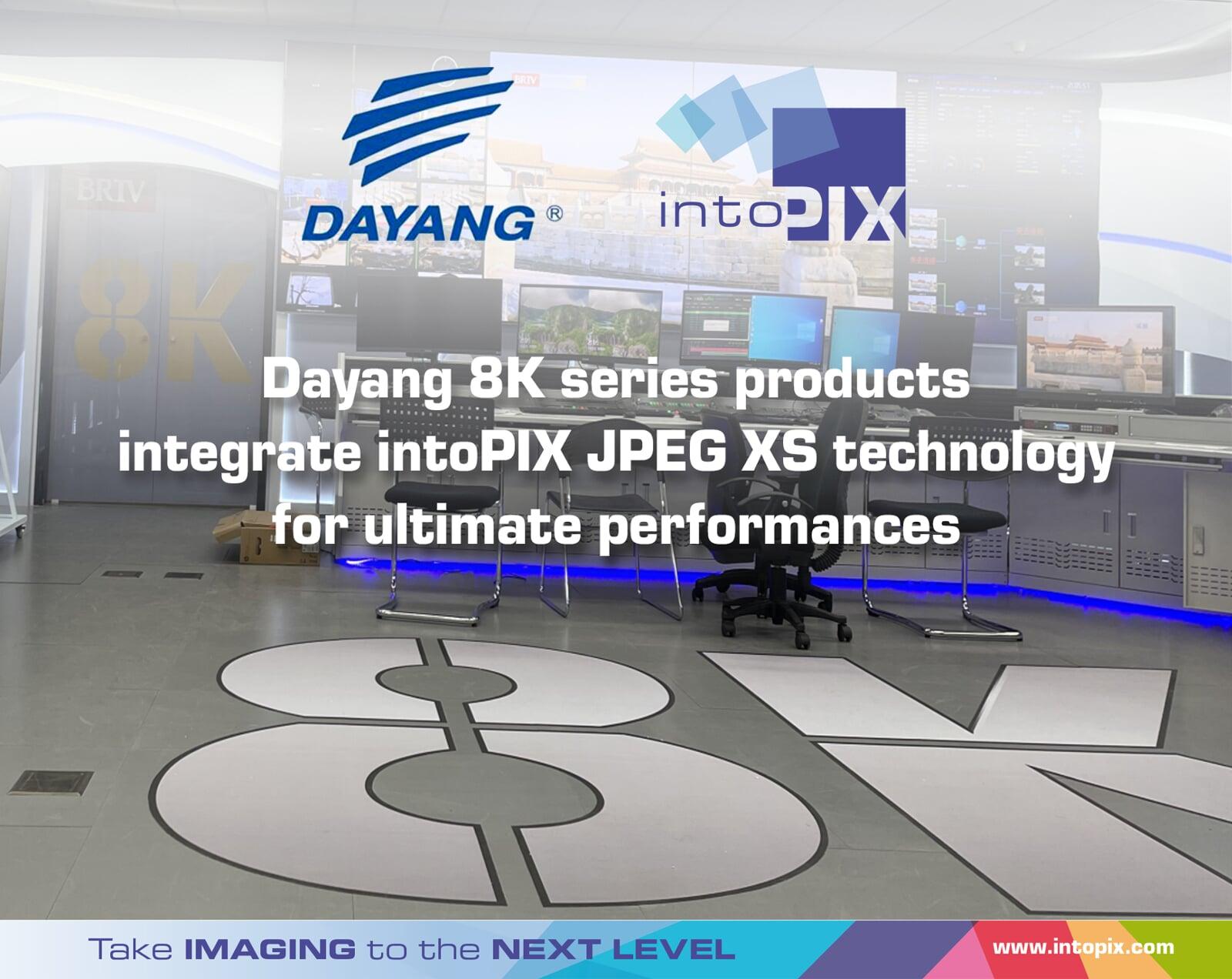 Dayang 8K 시리즈 제품은 최고의 성능을 위해 intoPIX JPEG XS 기술을 통합합니다.
